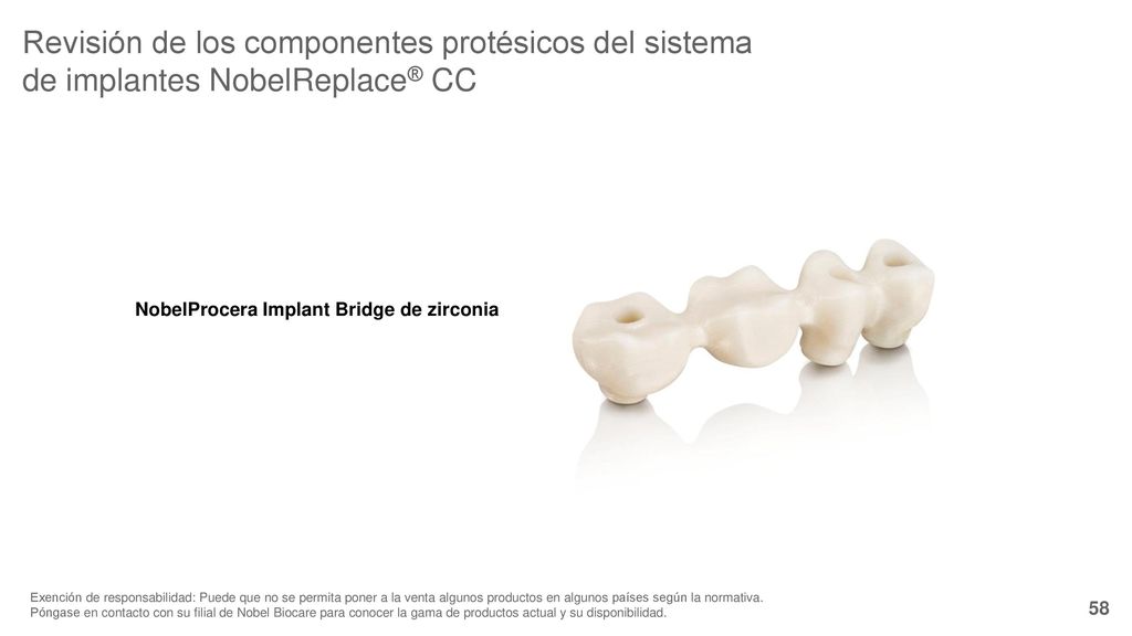 Revisión de los componentes protésicos del sistema de implantes NobelReplace® CC