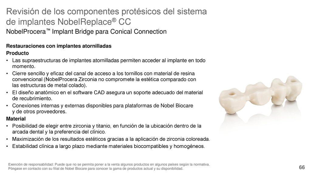 Revisión de los componentes protésicos del sistema de implantes NobelReplace® CC
