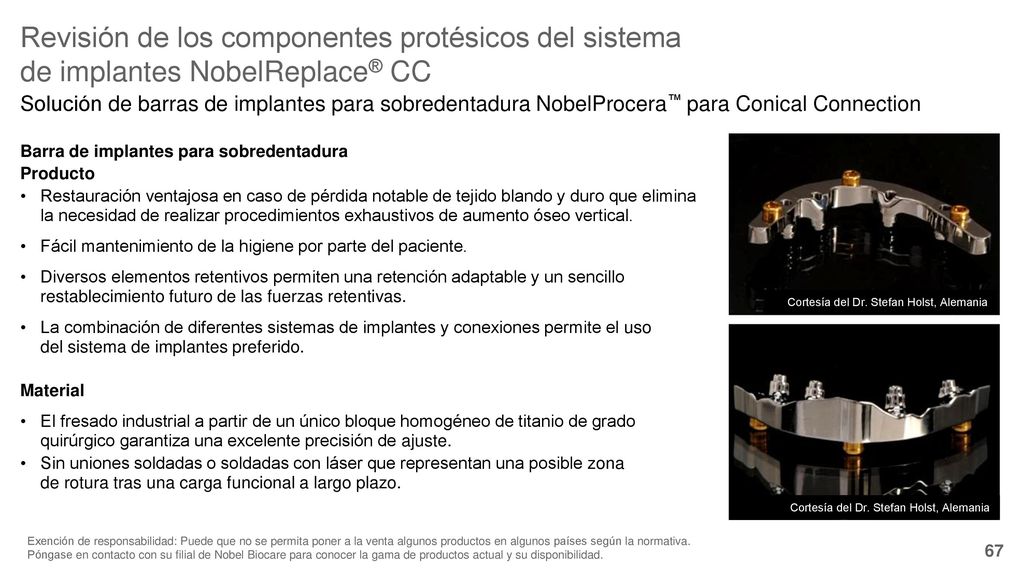 Revisión de los componentes protésicos del sistema de implantes NobelReplace® CC
