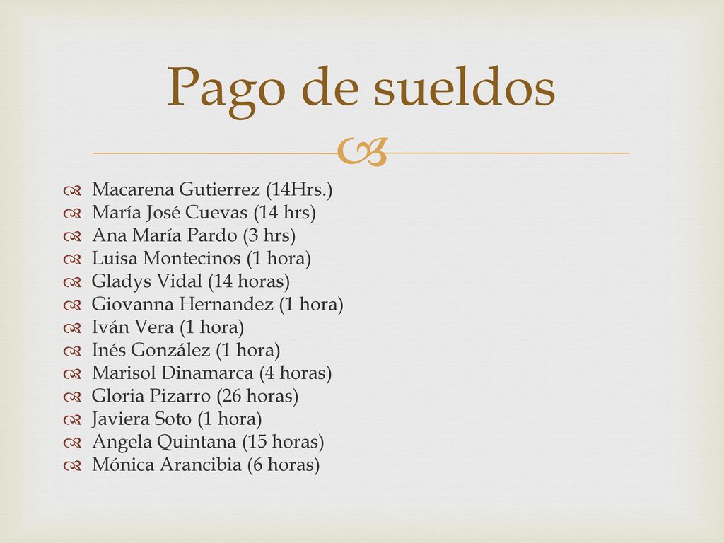 Pago de sueldos Macarena Gutierrez (14Hrs.) María José Cuevas (14 hrs)