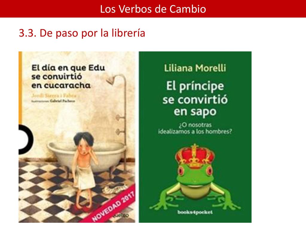 Los Verbos de Cambio 3.3. De paso por la librería
