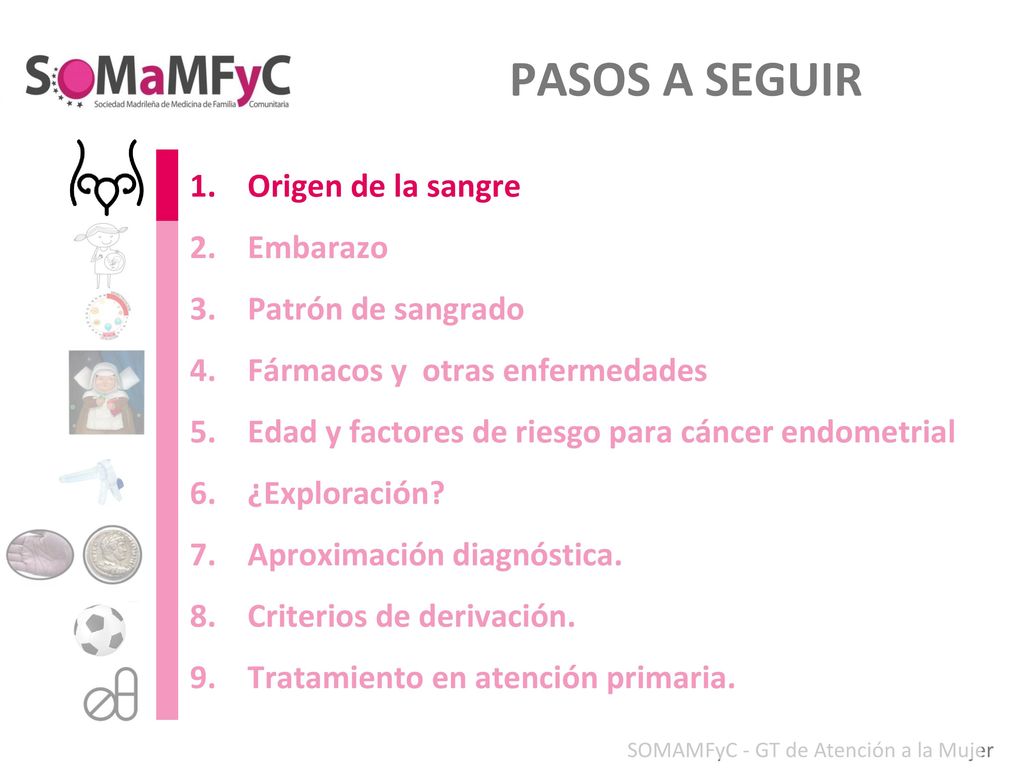 PASOS A SEGUIR Origen de la sangre Embarazo Patrón de sangrado