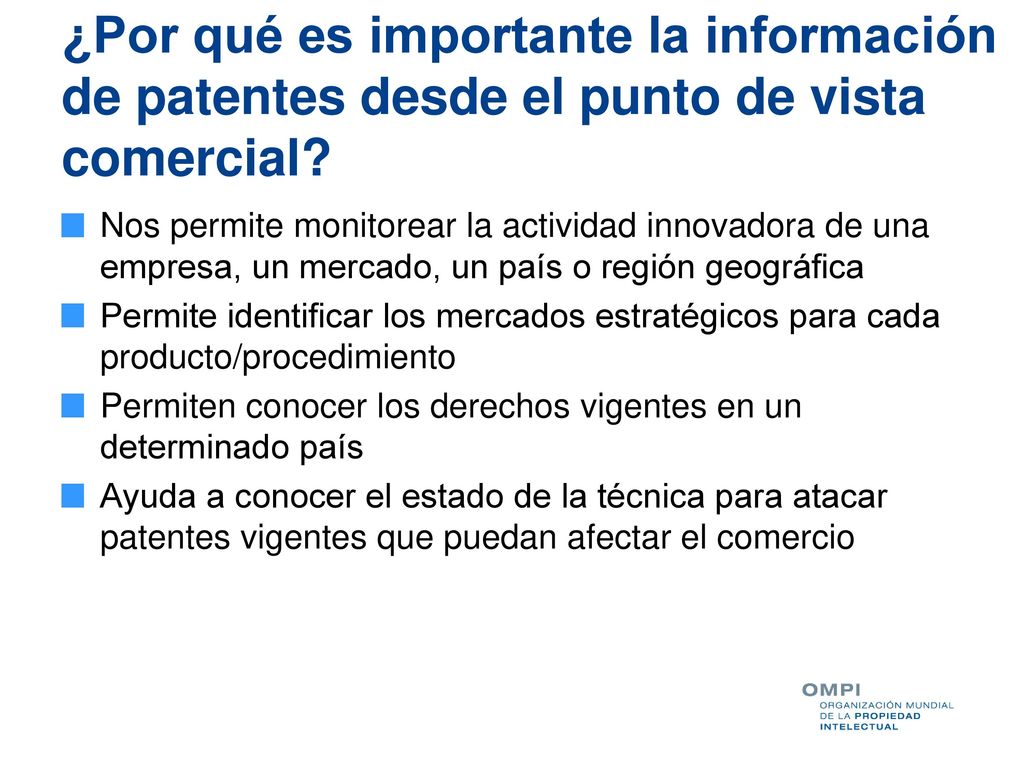 ¿Por qué es importante la información de patentes desde el punto de vista comercial