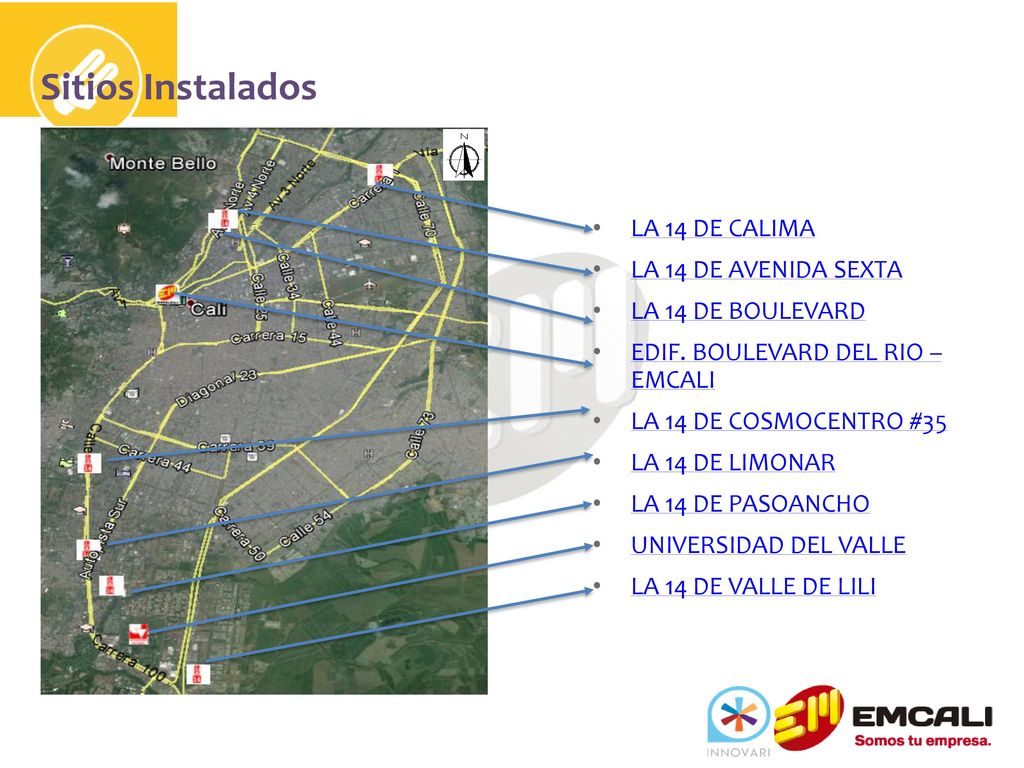 Sitios Instalados LA 14 DE CALIMA LA 14 DE AVENIDA SEXTA