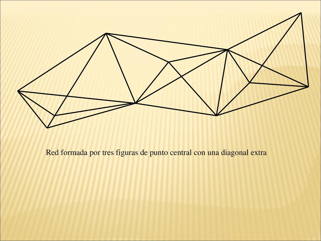 Red formada por tres figuras de punto central con una diagonal extra