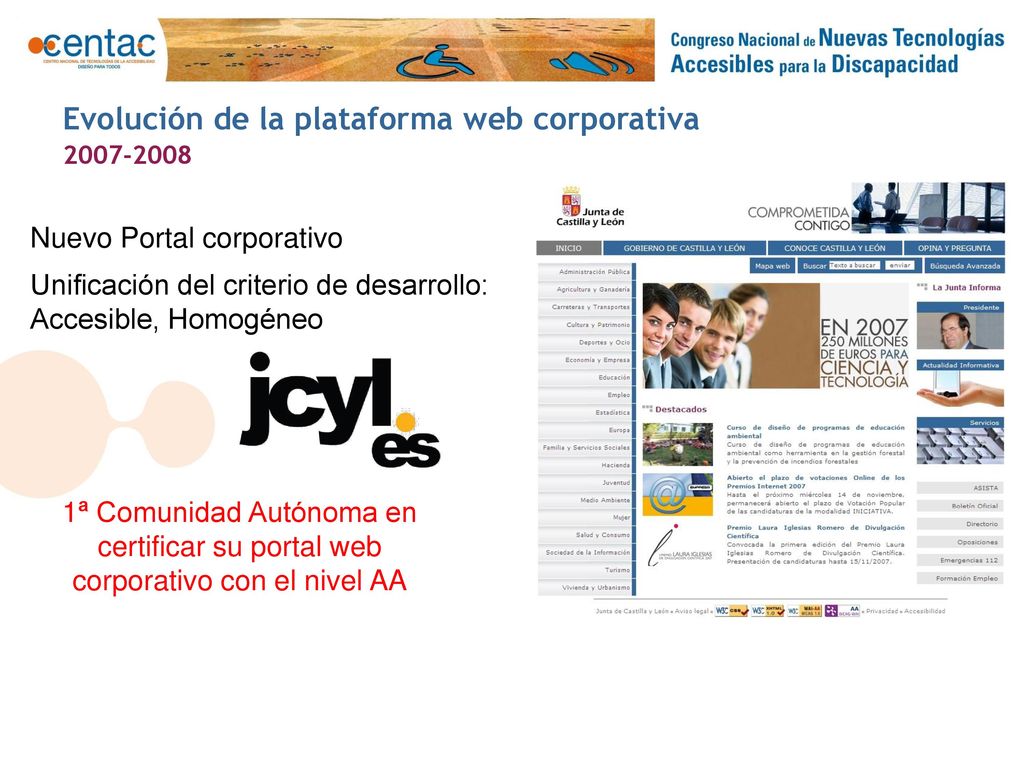 Evolución de la plataforma web corporativa