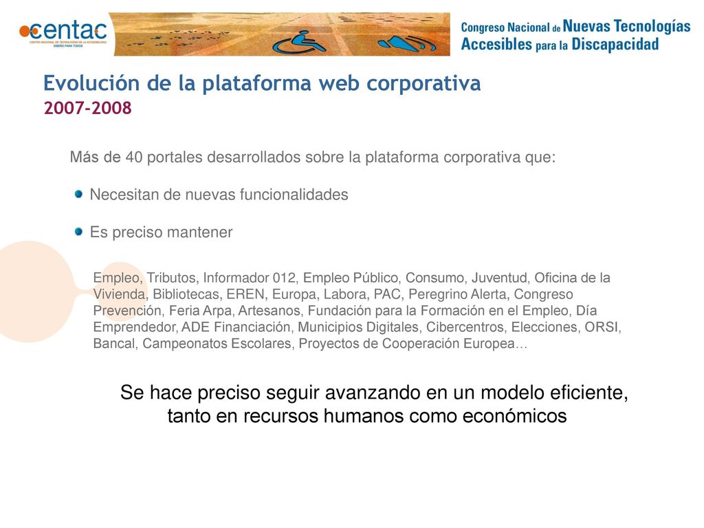 Evolución de la plataforma web corporativa