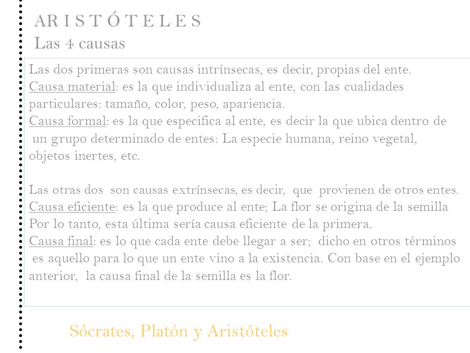 AR I S T Ó T E L E S Las 4 causas