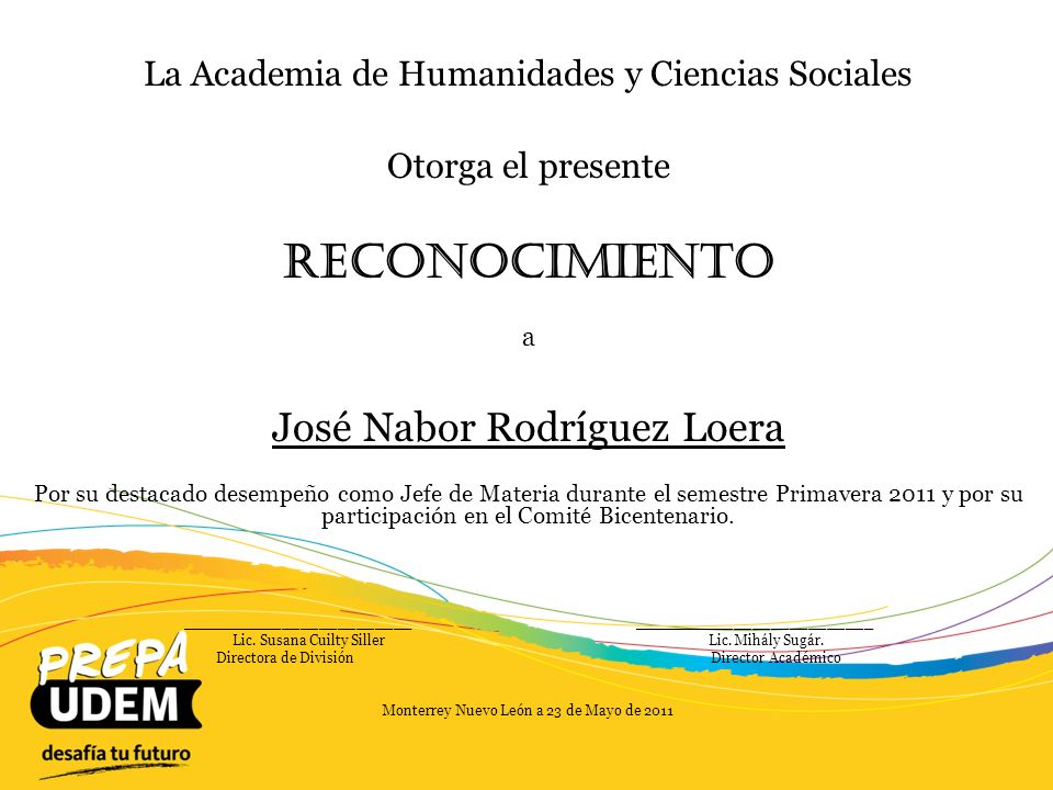 Reconocimiento José Nabor Rodríguez Loera
