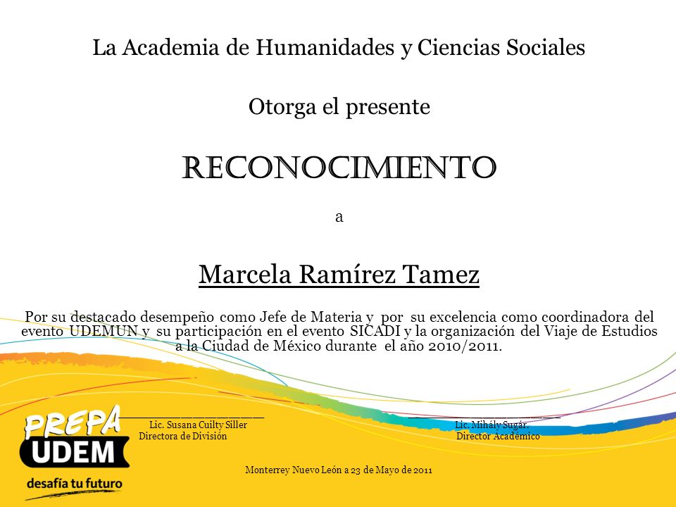 Reconocimiento Marcela Ramírez Tamez