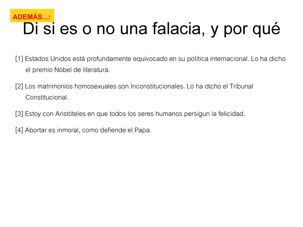Di si es o no una falacia, y por qué