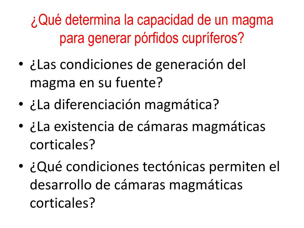 ¿Qué determina la capacidad de un magma para generar pórfidos cupríferos