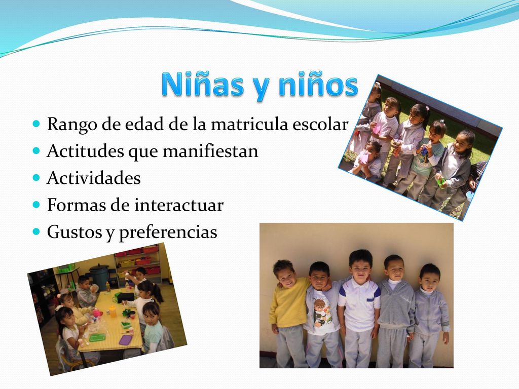 Niñas y niños Rango de edad de la matricula escolar