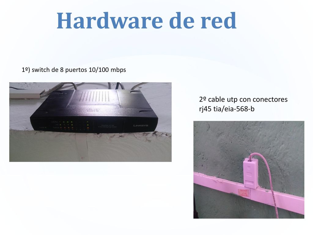 Hardware de red 2º cable utp con conectores rj45 tia/eia-568-b