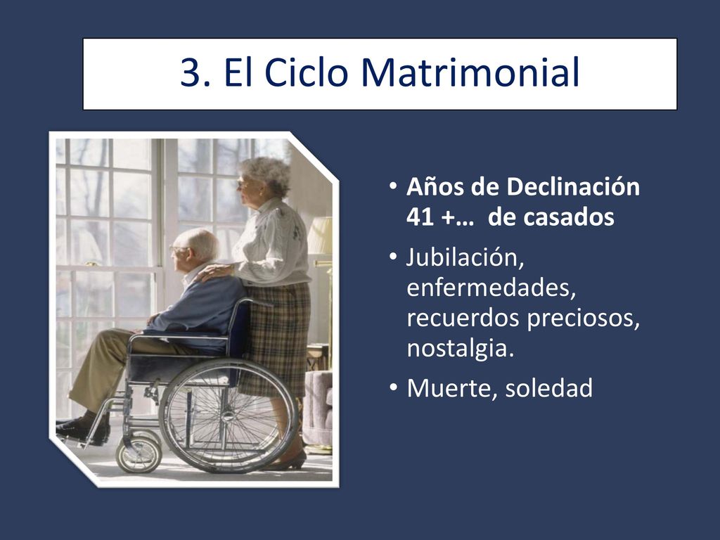 3. El Ciclo Matrimonial Años de Declinación 41 +… de casados