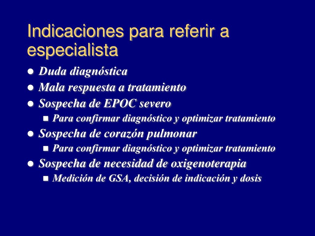 Indicaciones para referir a especialista