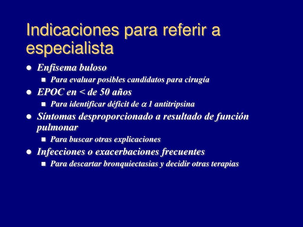 Indicaciones para referir a especialista