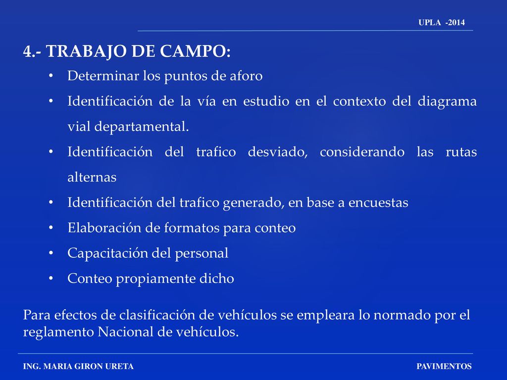 4.- TRABAJO DE CAMPO: Determinar los puntos de aforo