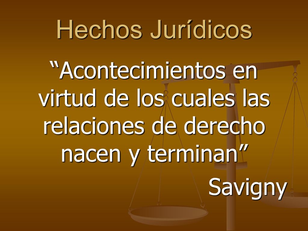 Hechos Jurídicos Acontecimientos en virtud de los cuales las relaciones de derecho nacen y terminan
