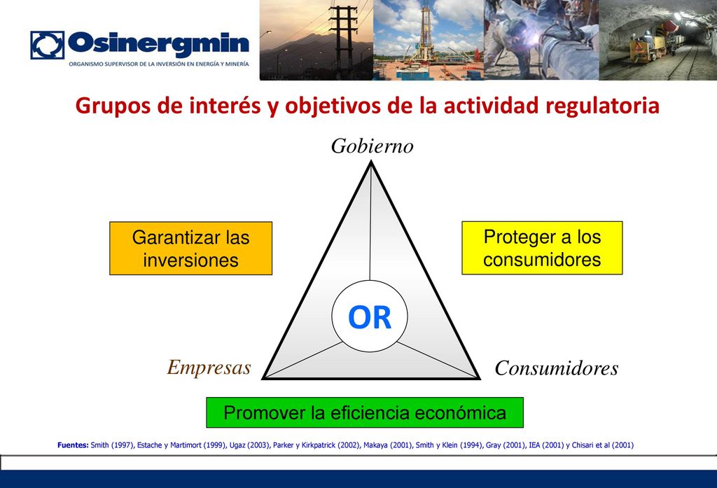 Grupos de interés y objetivos de la actividad regulatoria