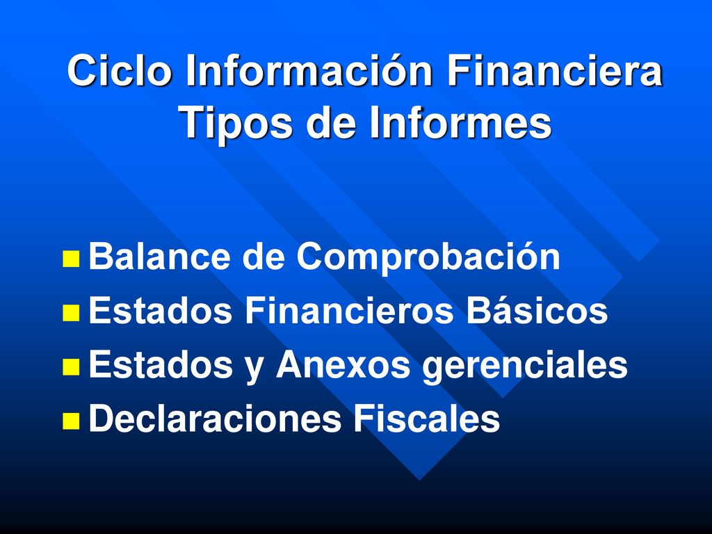 Ciclo Información Financiera Tipos de Informes