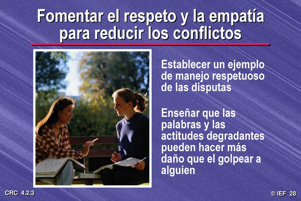 Fomentar el respeto y la empatía para reducir los conflictos