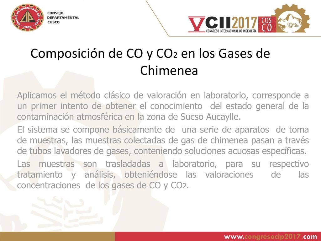 Composición de CO y CO2 en los Gases de Chimenea