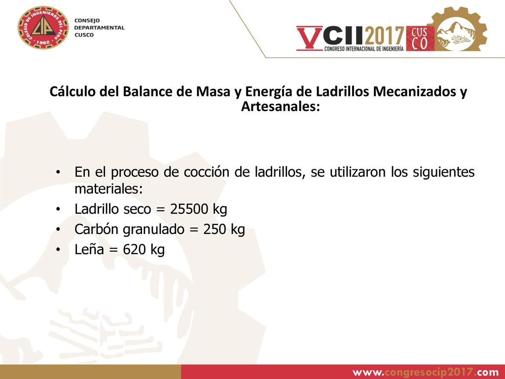 Cálculo del Balance de Masa y Energía de Ladrillos Mecanizados y Artesanales: