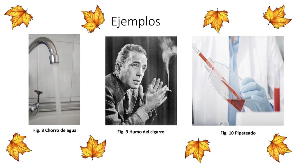 Ejemplos Fig. 8 Chorro de agua Fig. 9 Humo del cigarro