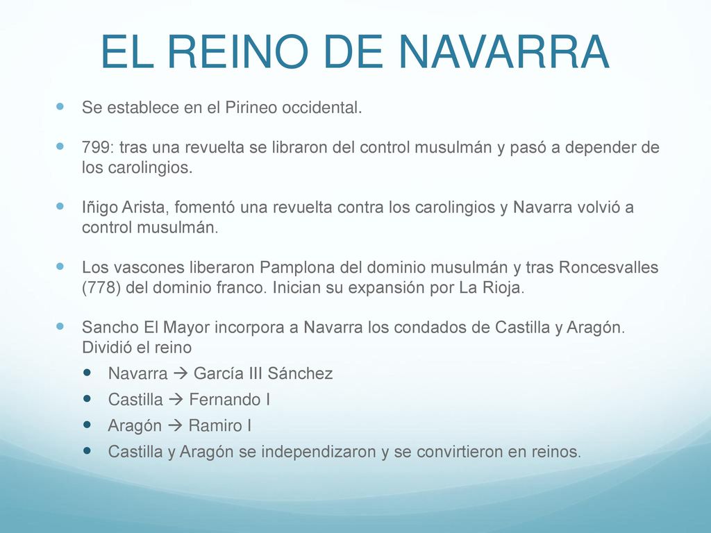 EL REINO DE NAVARRA Se establece en el Pirineo occidental.