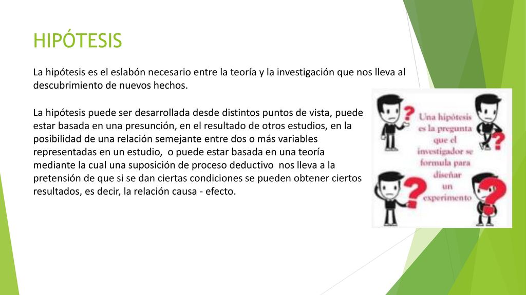 HIPÓTESIS La hipótesis es el eslabón necesario entre la teoría y la investigación que nos lleva al descubrimiento de nuevos hechos.