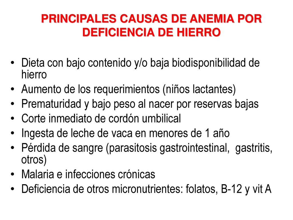 ANEMIA POR DEFICIENCIA DE HIERRO - ppt descargar