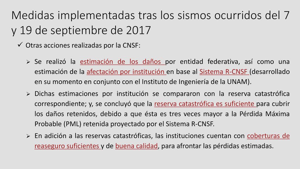 Medidas implementadas tras los sismos ocurridos del 7 y 19 de septiembre de 2017