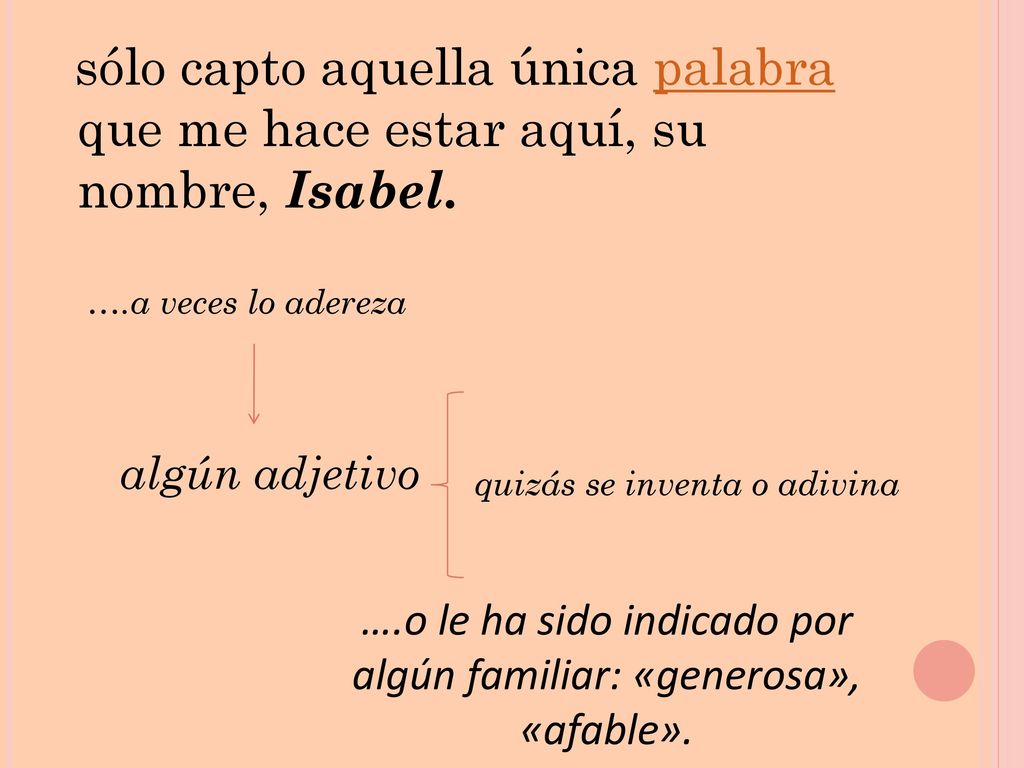 ….o le ha sido indicado por algún familiar: «generosa», «afable».