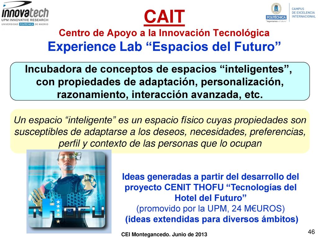 CAIT Centro de Apoyo a la Innovación Tecnológica Experience Lab Espacios del Futuro
