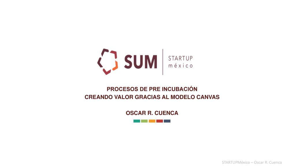 PROCESOS DE PRE INCUBACIÓN CREANDO VALOR GRACIAS AL MODELO CANVAS OSCAR R. CUENCA