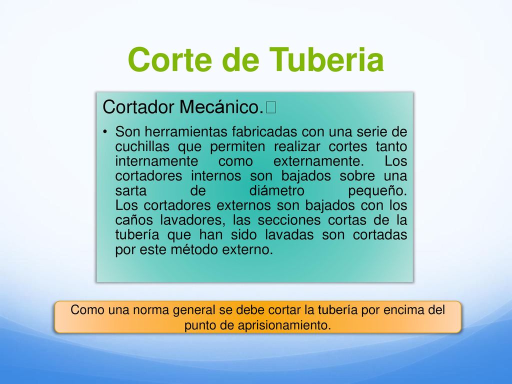 Corte de Tuberia Cortador Mecánico.
