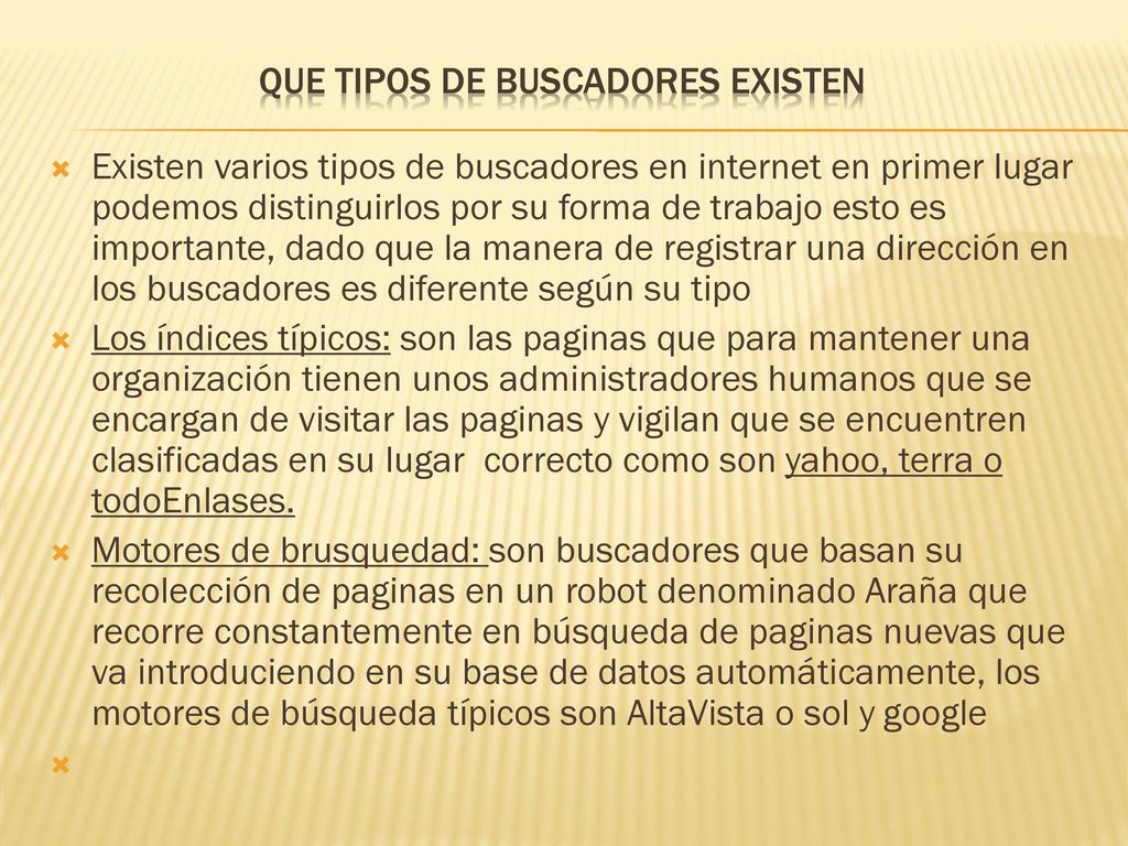 Que tipos de buscadores existen