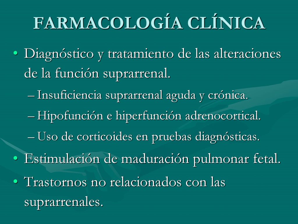 FARMACOLOGÍA CLÍNICA Diagnóstico y tratamiento de las alteraciones de la función suprarrenal. Insuficiencia suprarrenal aguda y crónica.
