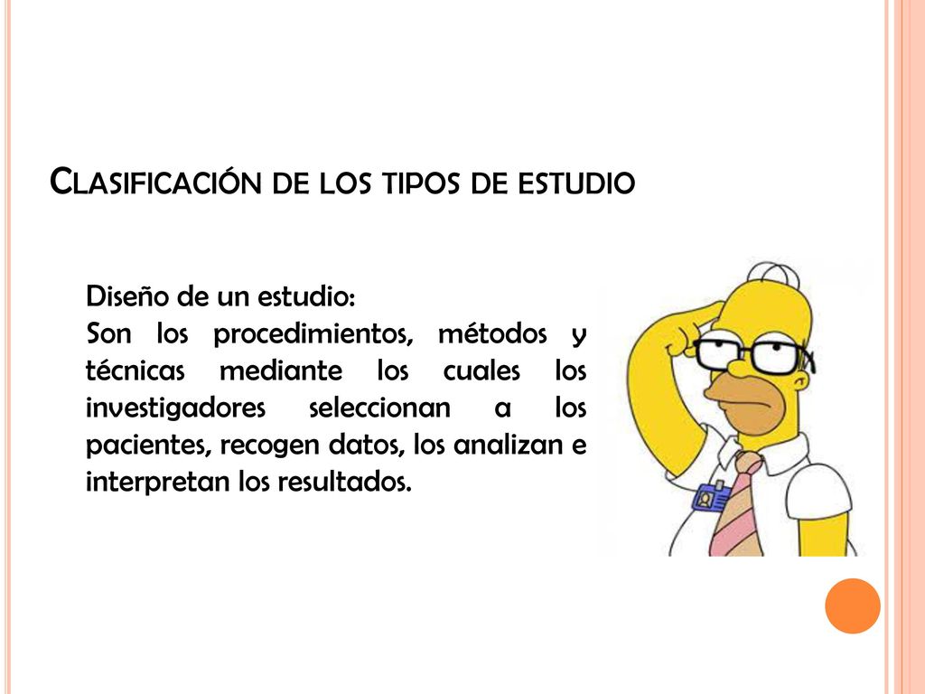 Clasificación de los tipos de estudio