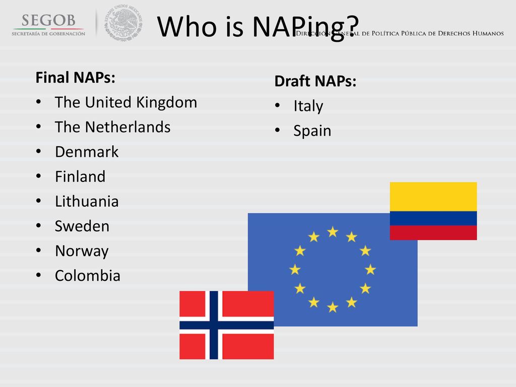 Who is NAPing Final NAPs: Draft NAPs: The United Kingdom Italy
