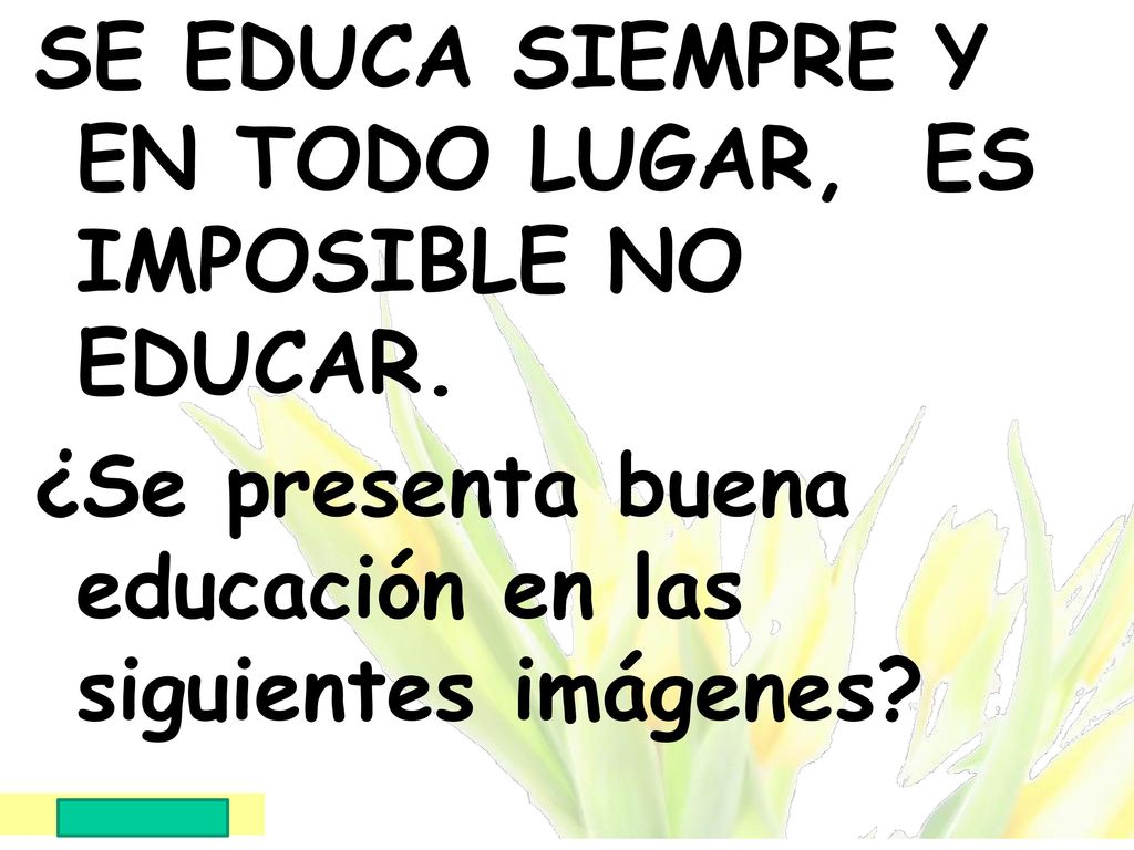 SE EDUCA SIEMPRE Y EN TODO LUGAR, ES IMPOSIBLE NO EDUCAR.