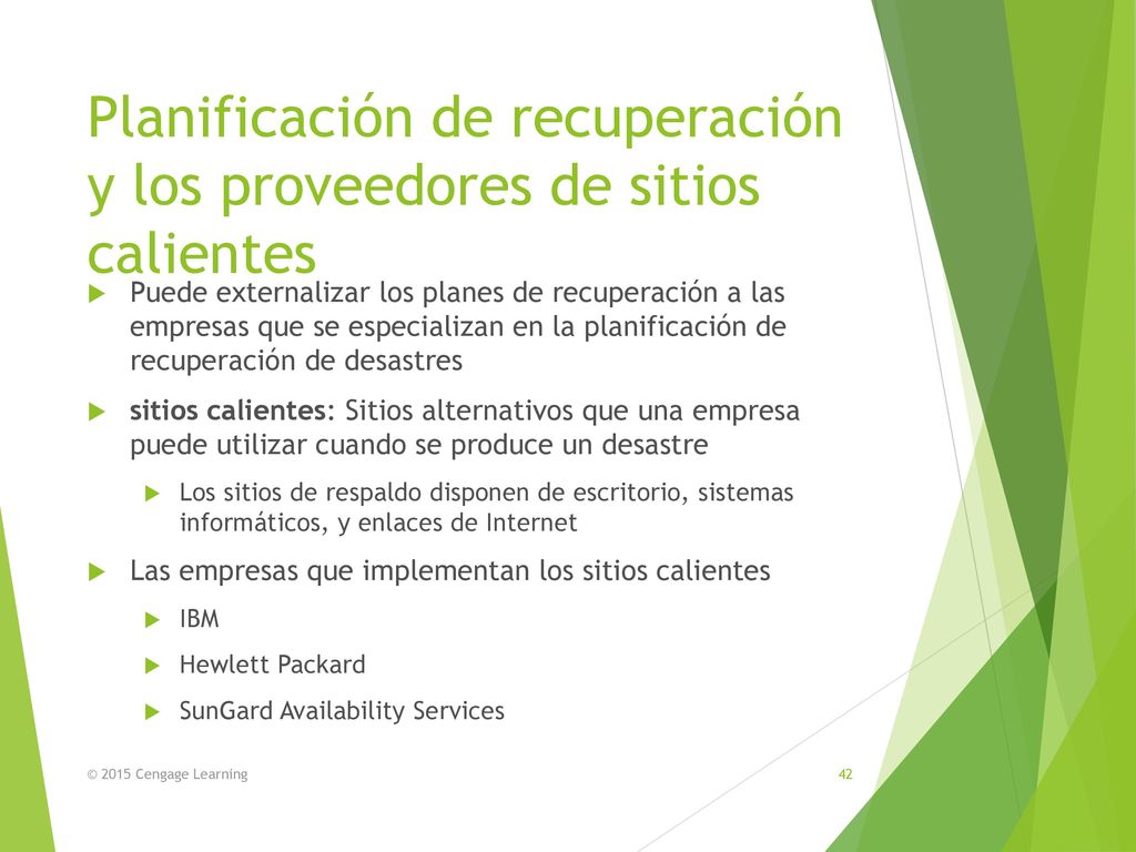 Planificación de recuperación y los proveedores de sitios calientes