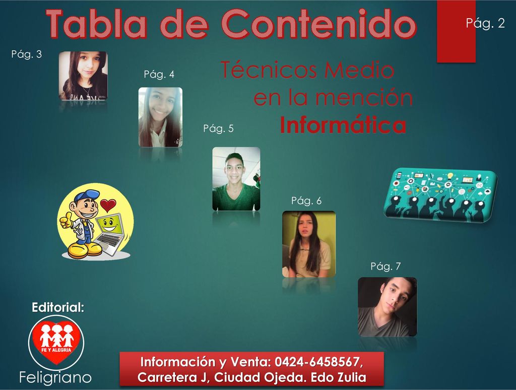 Tabla de Contenido Técnicos Medio en la mención Informática Pág. 2