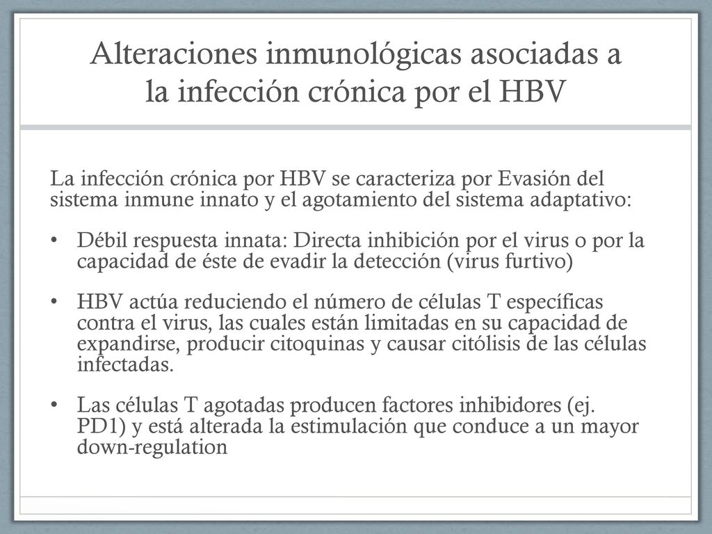 Alteraciones inmunológicas asociadas a la infección crónica por el HBV