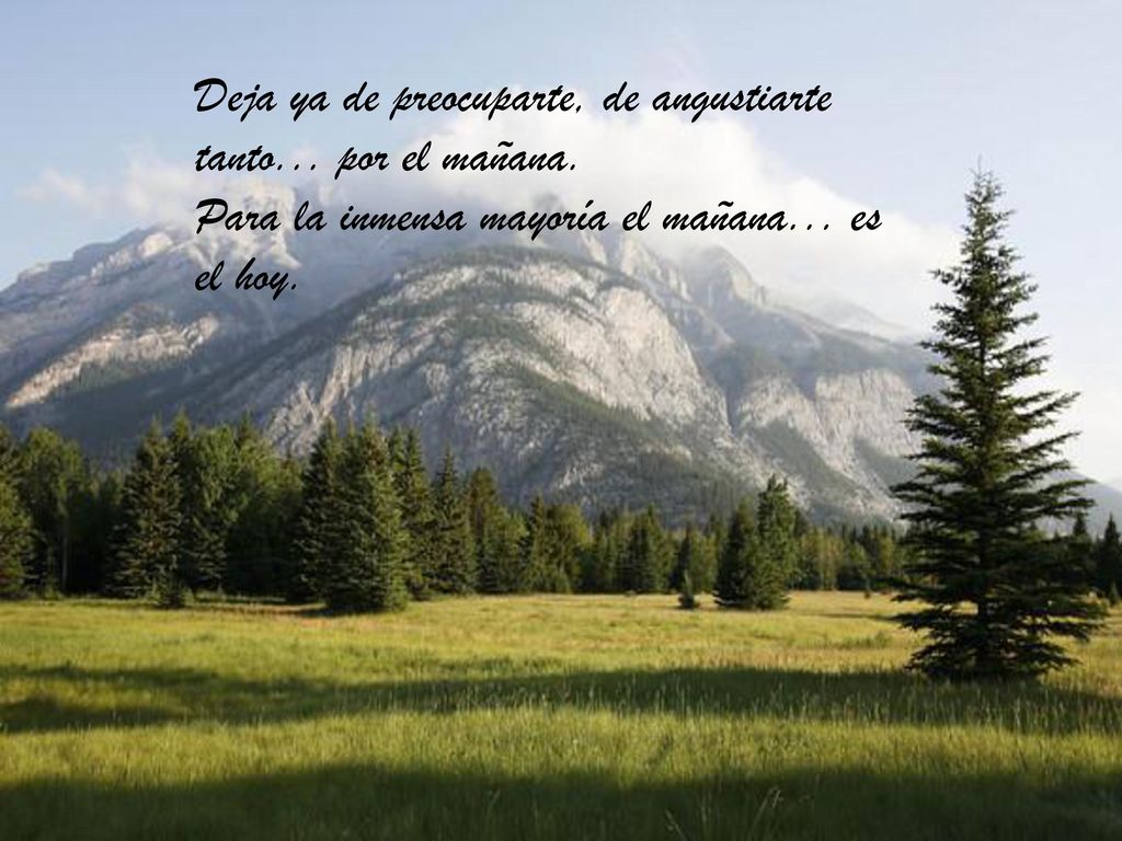 Deja ya de preocuparte, de angustiarte tanto. por el mañana