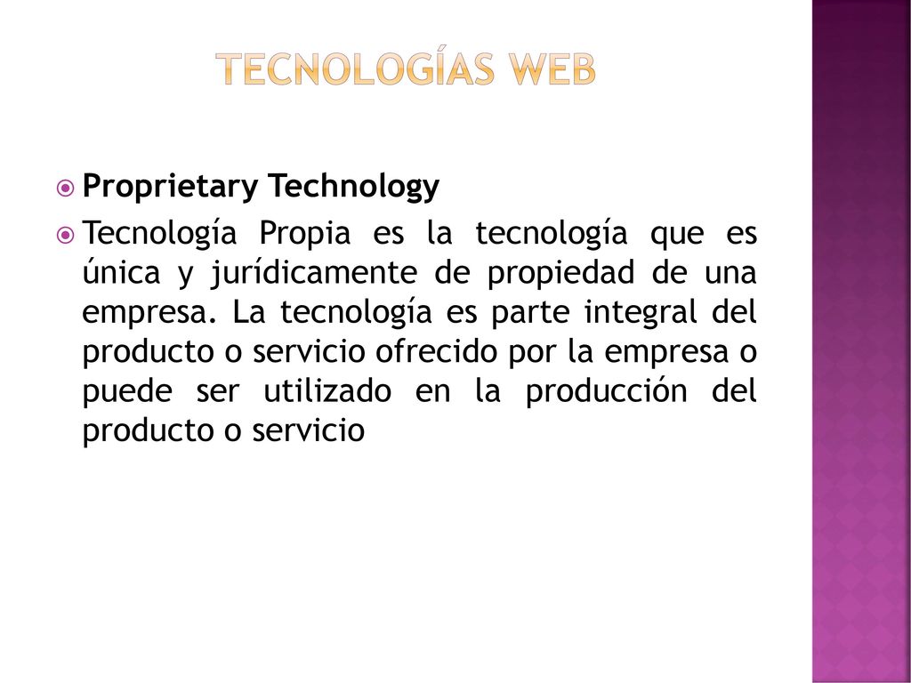 Tecnologías Web Proprietary Technology