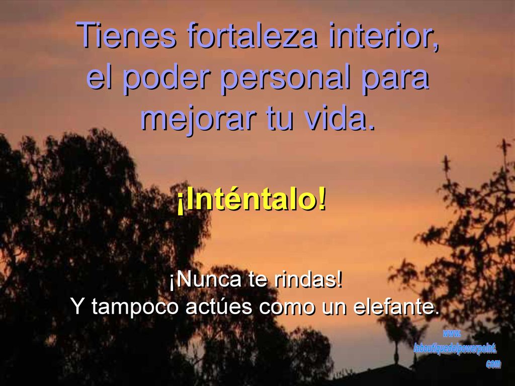 Tienes fortaleza interior, el poder personal para mejorar tu vida.