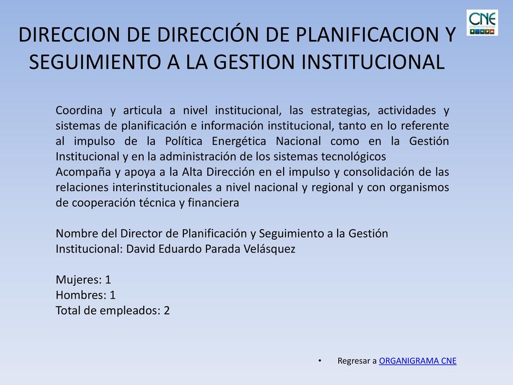 DIRECCION DE DIRECCIÓN DE PLANIFICACION Y SEGUIMIENTO A LA GESTION INSTITUCIONAL