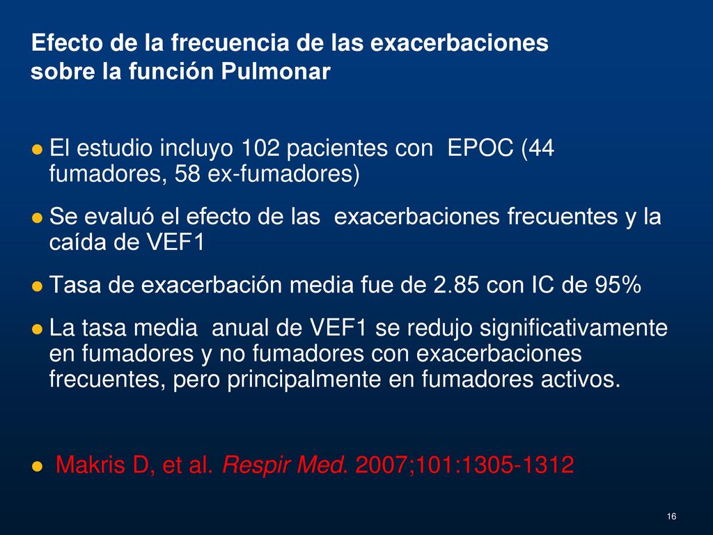 Efecto de la frecuencia de las exacerbaciones sobre la función Pulmonar